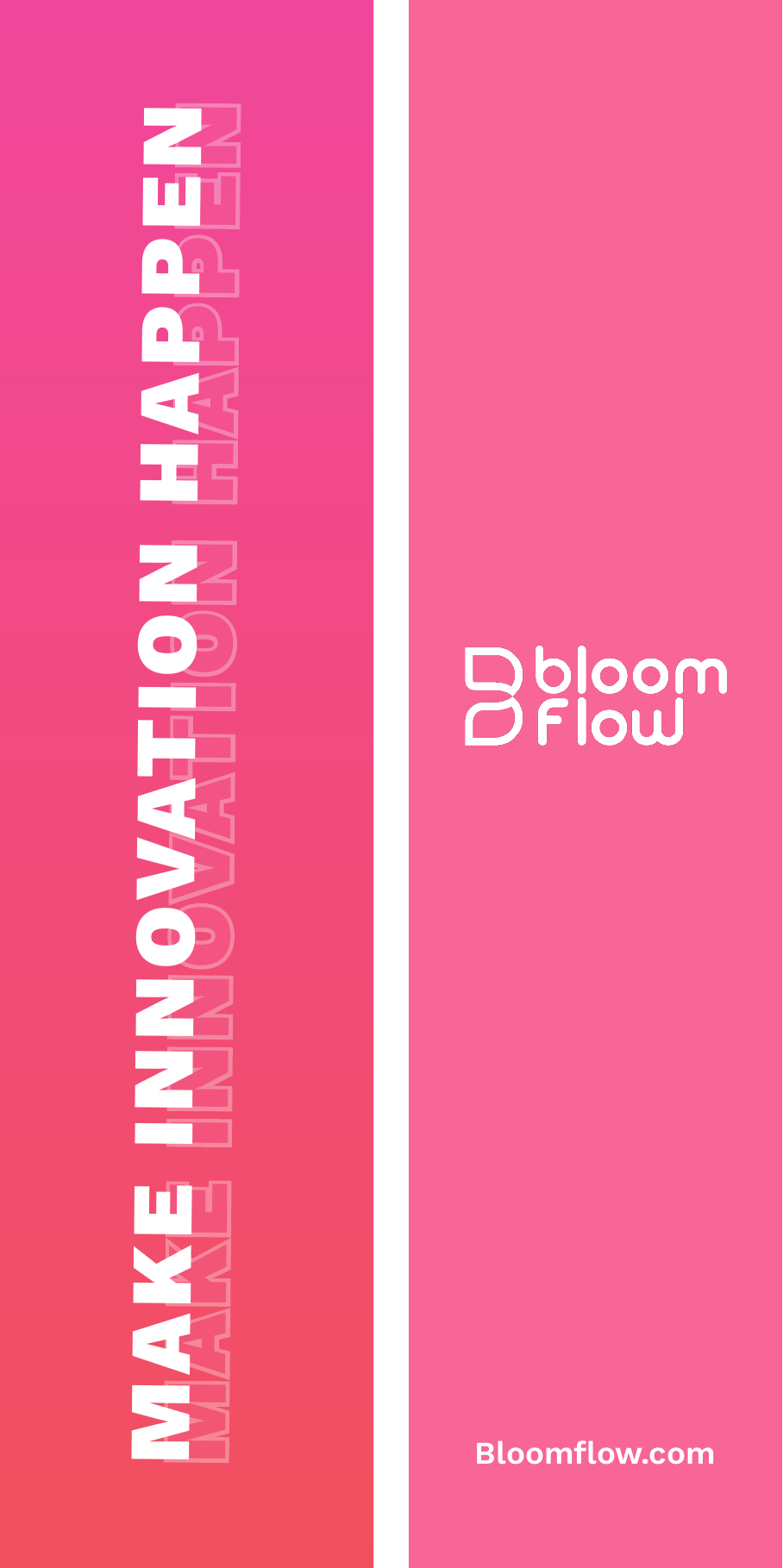 Bloomflow pink bookmark, front and back