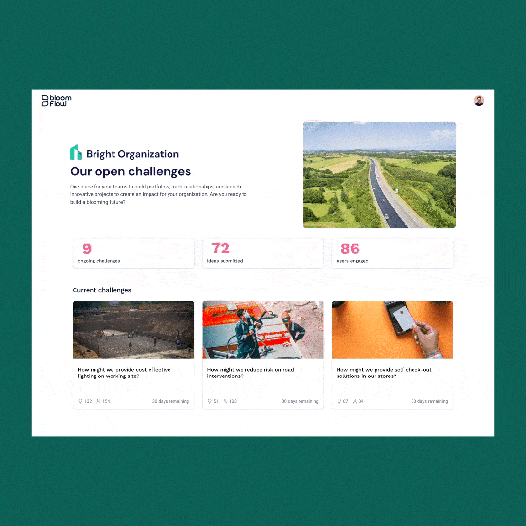 Bloomflow Idea Management product animation