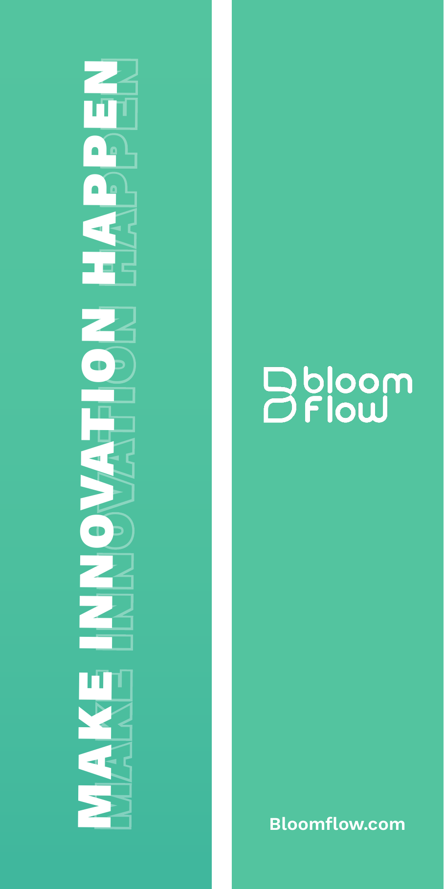 Bloomflow green bookmark, front and back