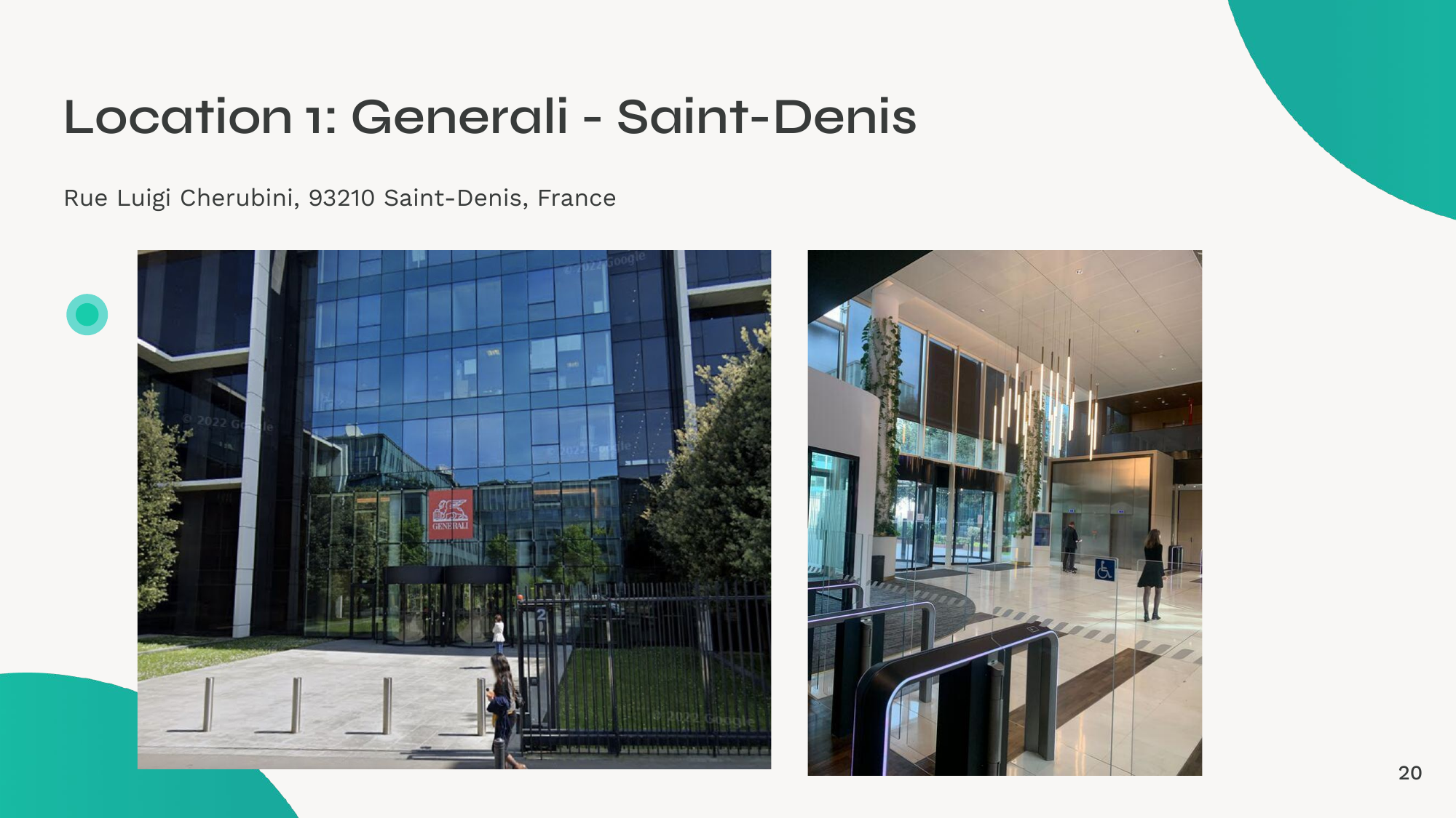 Location scouting: Generali Saint-Denis office